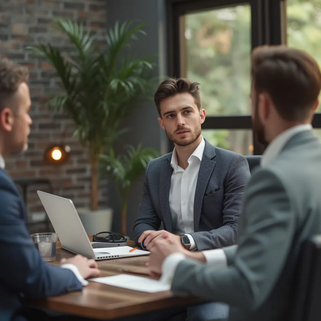 Équipe discutant d'une stratégie business